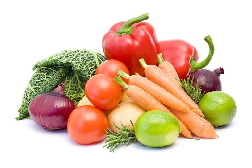Légumes assortis - le régime du deuxième jour du régime à 6 pétales